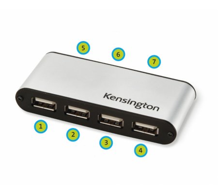 Replikator KENSINGTON 7 portów USB PocketHub 7 port USB 2.0 Kensington CONNECT IT!