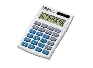 Kalkulator kieszonkowy REXEL Ibico 081X biało-niebieski